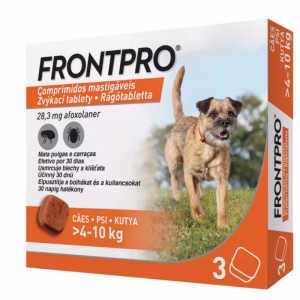 Frontpro Rágótabletta kutyáknak bolhák és kullancsok ellen 4 - 10 kg között