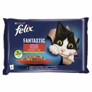 Felix Fantastic 4x85g Csirkével&Paradicsommal, Marhával&Sárgarépával aszpikban