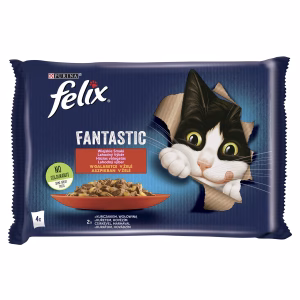 Felix Fantastic 4x85g Csirkével,Marhával aszpikban